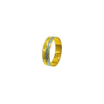 Cincin Belah Rotan Emas dan Chrome 916/22K