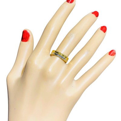 Cincin Belah Rotan Emas dan Chrome 916/22K