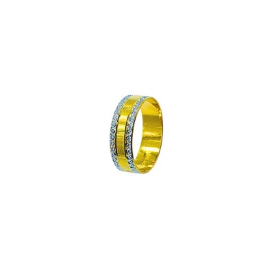 Cincin Belah Rotan Emas dan Chrome 916/22K Cincin Belah Rotan Emas dan Chrome 916/22K