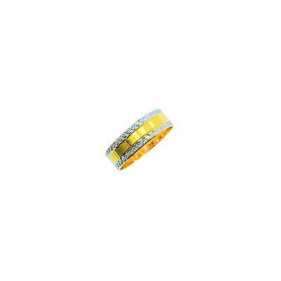 Cincin Belah Rotan Emas dan Chrome 916/22K