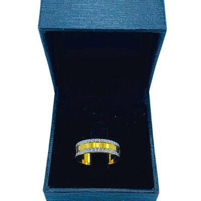 Cincin Belah Rotan Emas dan Chrome 916/22K