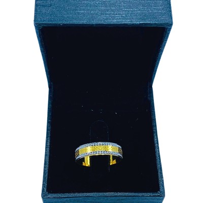 Cincin Belah Rotan Emas dan Chrome 916/22K Cincin Belah Rotan Emas dan Chrome 916/22K