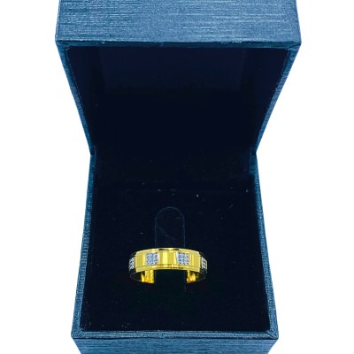Cincin Belah Rotan Emas dan Chrome 916/22K