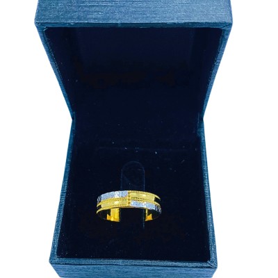Cincin Belah Rotan Emas dan Chrome 916/22K