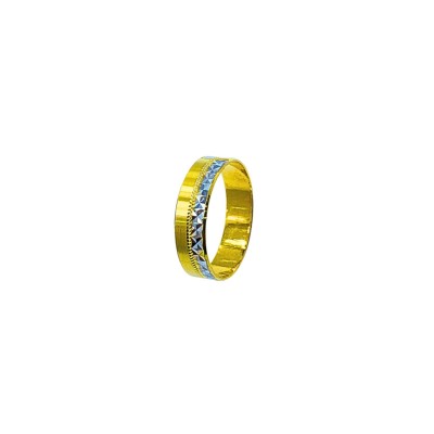 Cincin Belah Rotan Emas dan Chrome 916/22K