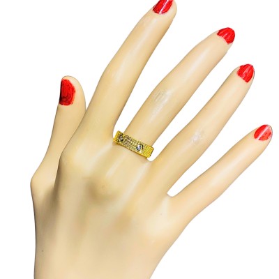 Cincin Belah Rotan Emas dan Chrome 916/22K