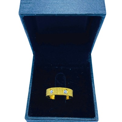Cincin Belah Rotan Emas dan Chrome 916/22K