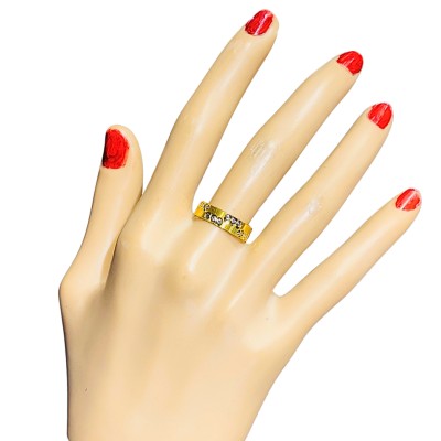 Cincin Belah Rotan Emas dan Chrome 916/22K