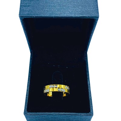 Cincin Belah Rotan Emas dan Chrome 916/22K