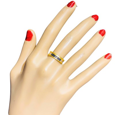 Cincin Belah Rotan Emas dan Chrome 916/22K Cincin Belah Rotan Emas dan Chrome 916/22K