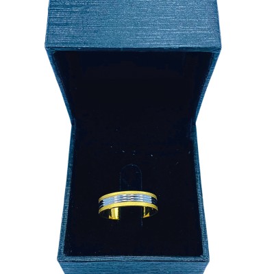 Cincin Belah Rotan Emas dan Chrome 916/22K Cincin Belah Rotan Emas dan Chrome 916/22K