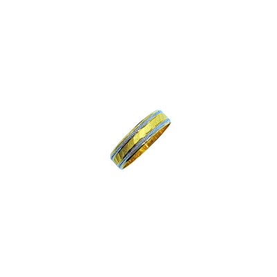 Cincin Belah Rotan Emas dan Chrome 916/22K