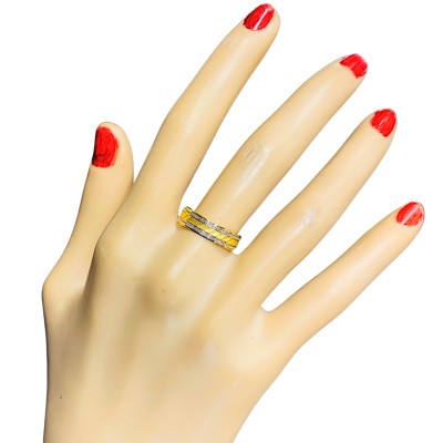 Cincin Belah Rotan Emas dan Chrome 916/22K