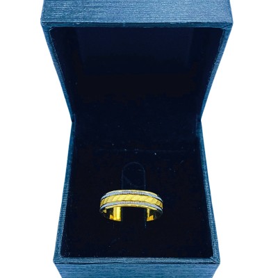 Cincin Belah Rotan Emas dan Chrome 916/22K