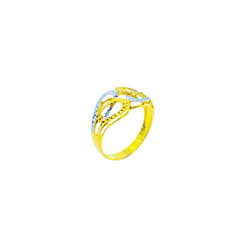 Cincin Kerawang Emas dan Chrome 916/22K