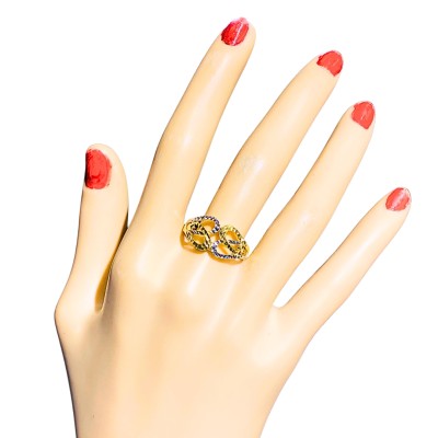 Cincin Kerawang Emas dan Chrome 916/22K Cincin Kerawang Emas dan Chrome 916/22K