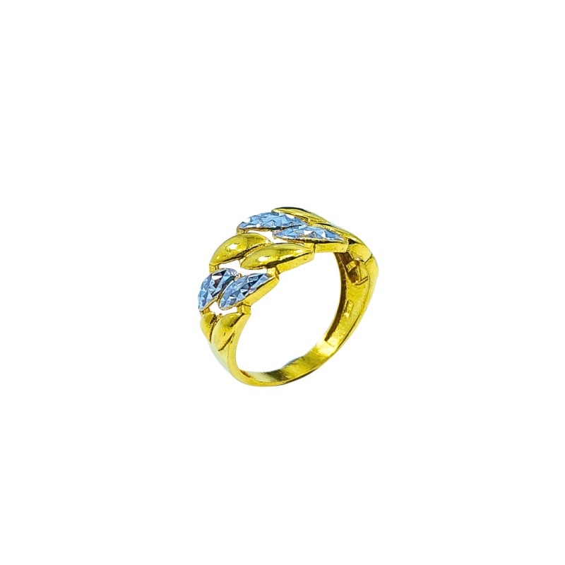 Cincin Sisik Ikan Emas dan Chrome 916/22K