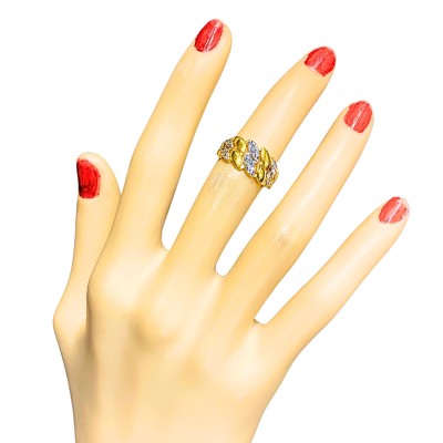 Cincin Sisik Ikan Emas dan Chrome 916/22K