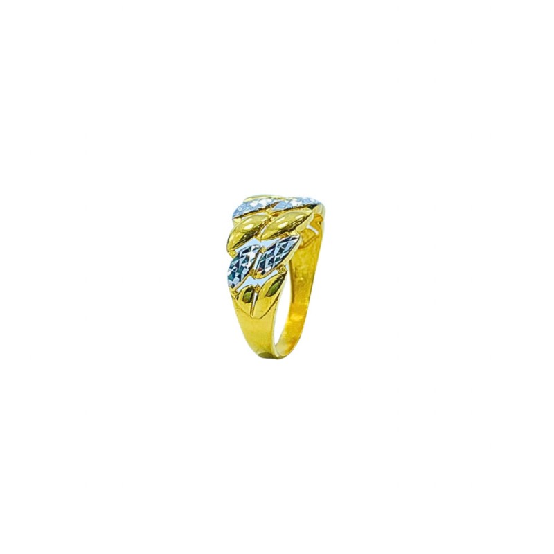 Cincin Sisik Ikan Emas dan Chrome 916/22K