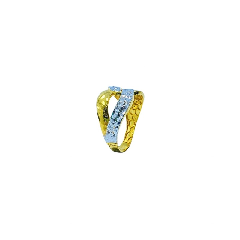 Cincin Endless Emas dan Chrome 916/22K