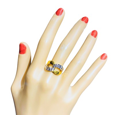 Cincin Endless Emas dan Chrome 916/22K