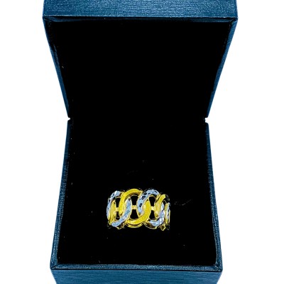 Cincin Kait Emas dan Chrome 916/22K
