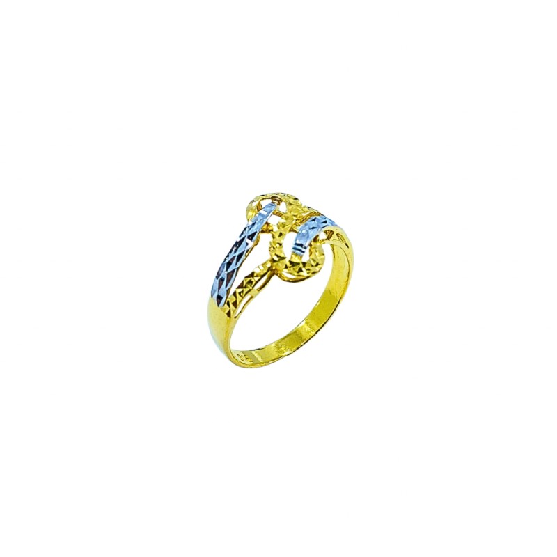 Cincin Endless Emas dan Chrome 916/22K