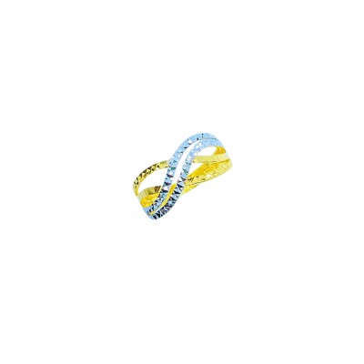 Cincin Silang Emas dan Chrome 916/22K