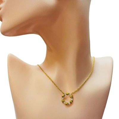 Rantai Leher Choker Love Emas dan Permata 916/22K