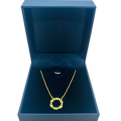 Rantai Leher Choker Love Emas dan Permata 916/22K