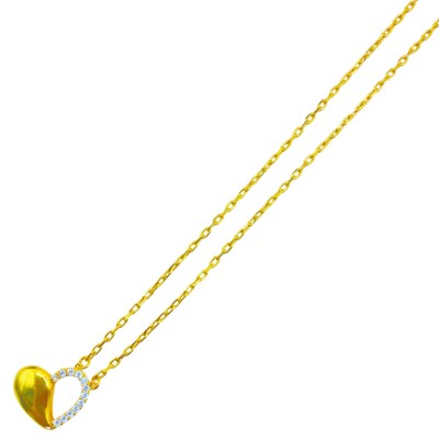 Rantai Leher Choker Love Emas dan Permata 916/22K