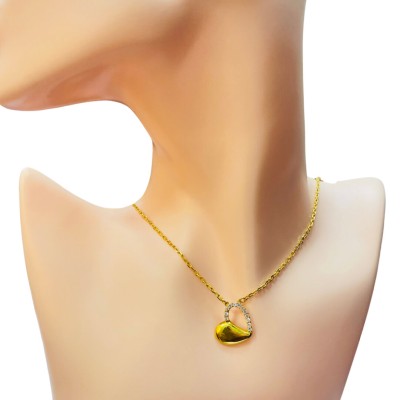 Rantai Leher Choker Love Emas dan Permata 916/22K