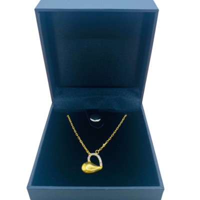 Rantai Leher Choker Love Emas dan Permata 916/22K