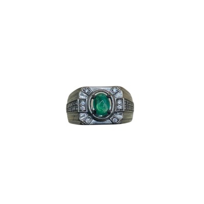 Cincin Permata Hijau 925/Perak