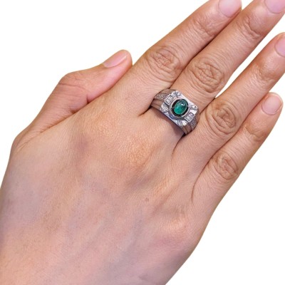 Cincin Permata Hijau 925/Perak