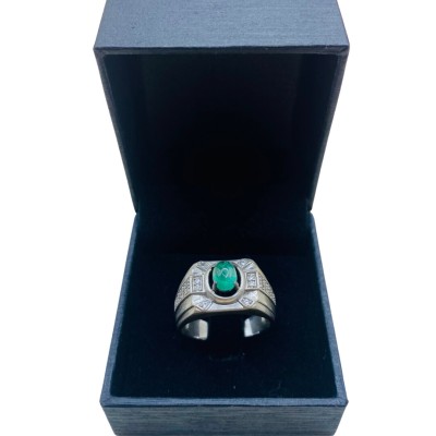 Cincin Permata Hijau 925/Perak