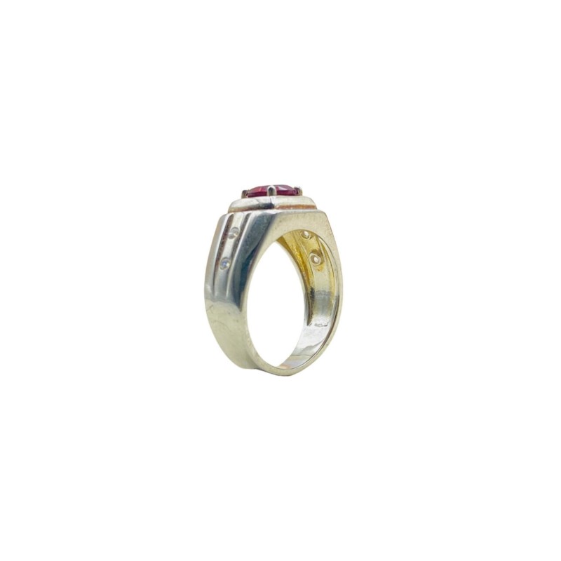 Cincin Permata Merah Jambu 925/Perak