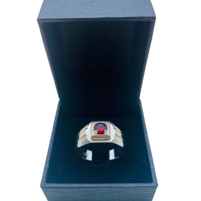 Cincin Permata Merah Jambu 925/Perak