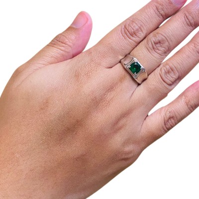 Cincin Permata Hijau 925/Perak