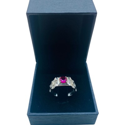Cincin Permata Merah Jambu 925/Perak