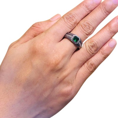 Cincin Permata Hijau 925/Perak