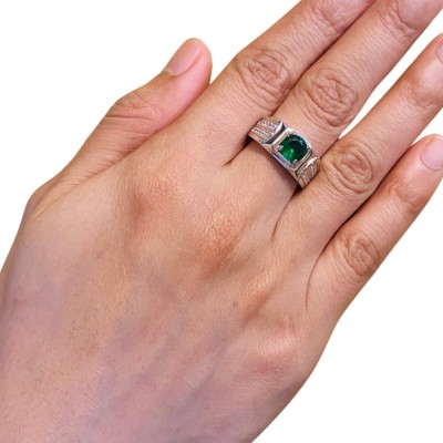 Cincin Permata Hijau 925/Perak