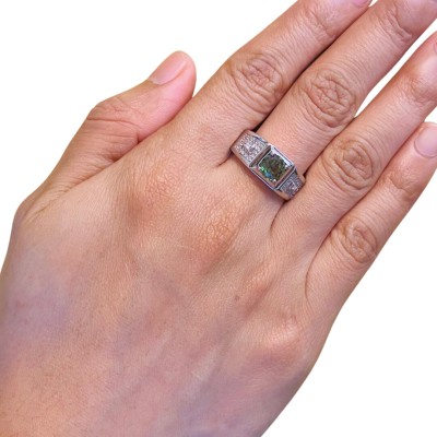 Cincin Permata Hijau 925/Perak