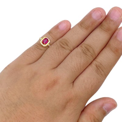 Cincin Permata Merah Emas 916/22K Cincin Permata Merah Emas 916/22K