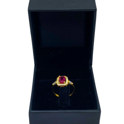 Cincin Permata Merah Emas 916/22K Cincin Permata Merah Emas 916/22K
