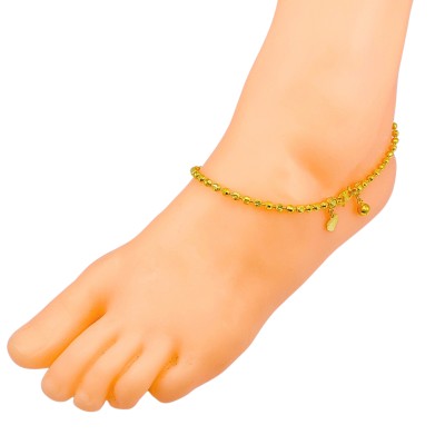 Rantai Kaki Boba Kristal  Emas 916/22K