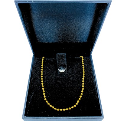 Rantai Leher Boba Kristal Emas 916/22K