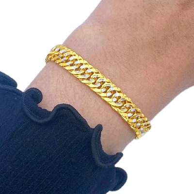 Rantai Tangan Lipan Kait 2 Emas dan Chrome 916/22K