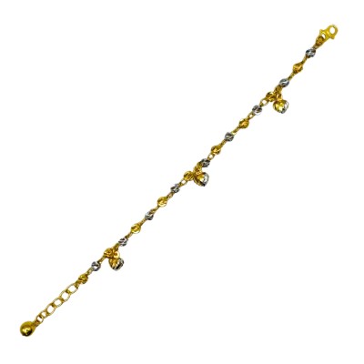 Rantai Tangan Boba Love Emas dan Chrome Kanak-Kanak 916/22K