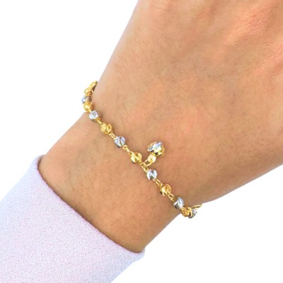 Rantai Tangan Boba Love Emas dan Chrome Kanak-Kanak 916/22K Rantai Tangan Boba Love Emas dan Chrome Kanak-Kanak 916/22K